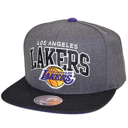 Mitchell & Ness - Snapback L.A. Lakers G2 Team Arch, colore: Carbone/Nero
