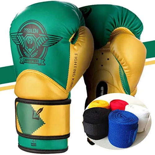 Guantoni Boxe Bambini 4oz 6oz Guantoni da boxe Bendaggi da 3 a 10 anni Muay Thai Taekwondo Sanda Fight