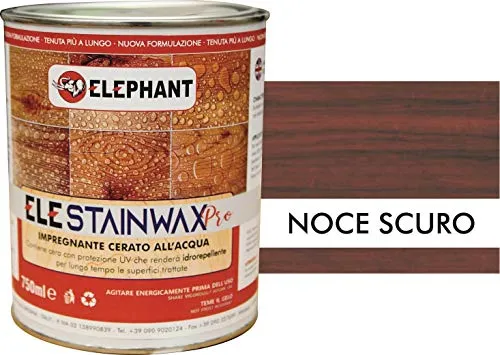 750 ml | Impregnante CERATO WAX per legno all'acqua - ELE STAINWAX PRO (Noce scuro)