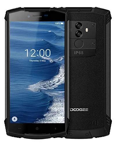 DOOGEE S55 Rugged Cellulare in Offerta 4G, Dual SIM Android 8.0 IP68 Smartphone Antiurto, 4GB RAM+64GB ROM, 13.0MP+8.0MP+5MP, 5,5 inch 5500 mAh, Face ID GPS Telefono, Nero