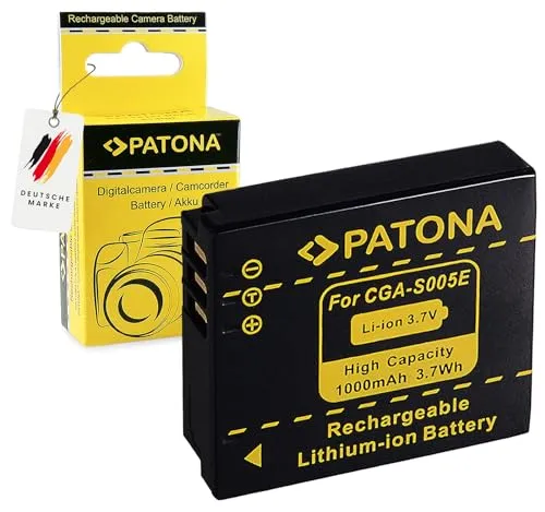 PATONA Batteria CGA-S005 Compatibile con Panasonic Lumix DMC-FX3 FX07 DMC-FX50 DMC-LX2