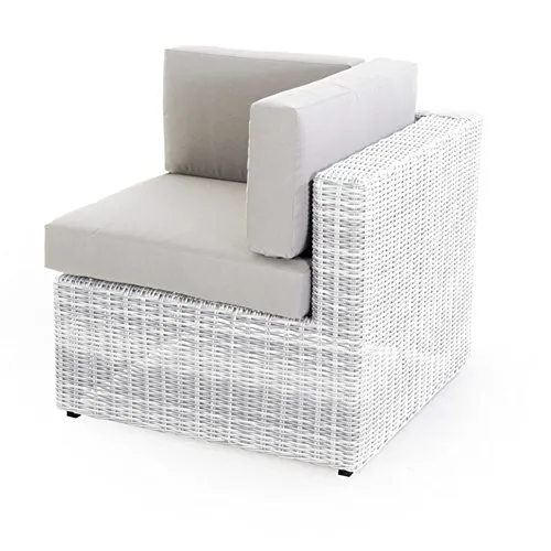 VERDELOOK Poltrona angolare appartenente al Set Diletta in Metallo Verniciato ricoperto di polyrattan, 72x72x64 cm