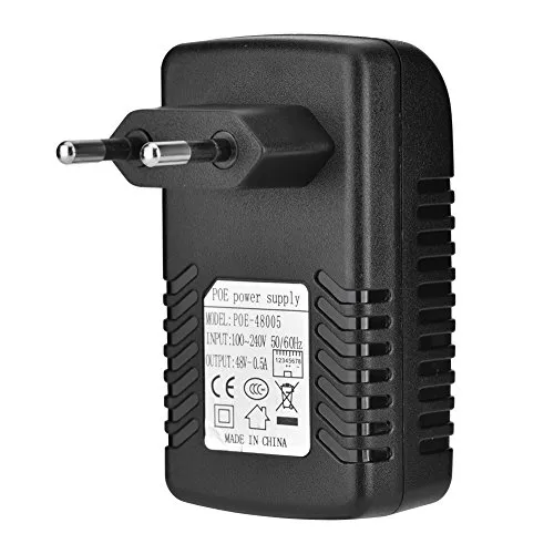 Nikou-48V 0,5A Adattatore POE a parete Adattatore Ethernet Telefono IP/Fotocamera Alimentatore Spina UE/USA/Regno Unito(Unione Europea)
