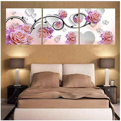 wttfbh Tela Wall Art Stampa su Tela Wall No Frame 3D Fiori Tela Pittura Immagini Immagini da Parete per Soggiorno Pittura su Parete Decorazioni per La Casa Immagine su Tela 40 * 60 Cm