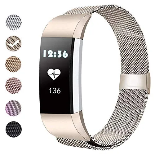 BeYself Compatibili Fitbit Charge 2 Cinturino, Sportivo in Cinturini Compatibili Fitbit Charge 2 (S/Champagne)