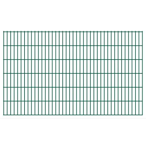 vidaXL Set 4 Pannelli di Recinzione 2D Giardino 2008x1230mm 8 m Verde in Acciaio