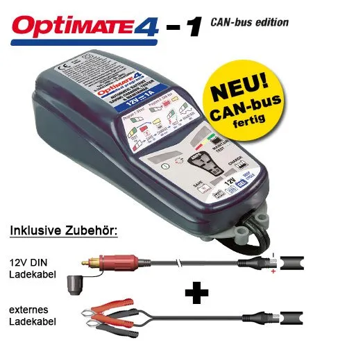 Caricabatterie TECMATE OPTIMATE 4 Can Bus per BMW, esteso 12 V per la cura della batteria, con spinotti SAE