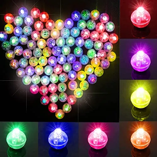 Sweetone LED Palloncini Luci, 100 Rotondo Lampada a Palloncino Colorate Lanterne di Carta Lampeggianti luci per Matrimonio Compleanno Halloween Festa di Natale Capodanno Decorazione