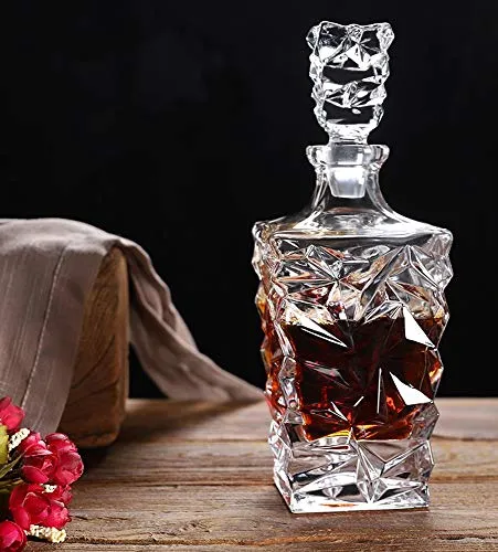 DYOYO Brocche di Whisky Caraffa Elegante di Cristallo, Accessori e Regali per la Degustazione del Vino per Bere Bourbon, Vodka per Casa Bar Matrimonio Festa