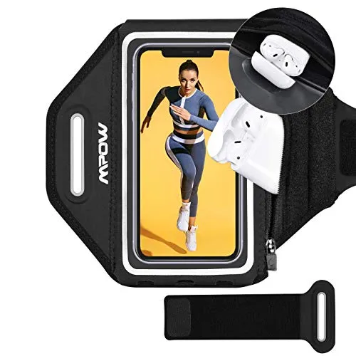 Fascia da Braccio, 【Fino a 6.2"】Mpow Sweatproof Fascia Sportiva da Braccio Riflettente Running Armband per iPhone 11 Pro/11/XR/XS/X/8/7, Galaxy S9/S8/S7- Conservazione Innovativa per Airpods