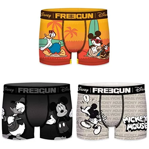 FREEGUN Lot De 3 Boxer Disney Pantaloni, Multicolore (Multicolor G1), Small (Pacco da 3) Uomo