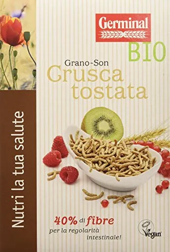 Germinal Bio Grano - Son Crusca Tostata - 8 confezioni da 250 gr - 2000 gr