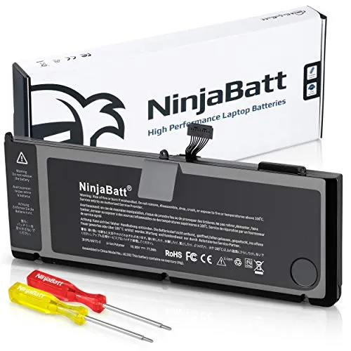 NinjaBatt Batteria A1286 A1382 per Apple MacBook Pro 15" [SOLO per Inizio/Fine 2011 2012 Anni] - Alta Capacità [10,95V/77,5Wh]