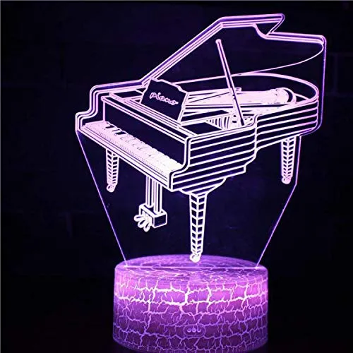 Creativo 3D Luce notturna USB Musica folle Rock Band Chitarra elettrica Basso Strumento musicale Modello Illusione Scrivania Tavolo Tamp LED Luce notturna Decorazione regalo per bambini