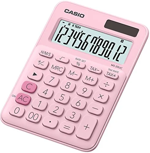 Casio Calcolatrice da Tavolo, Rosa Pastello, 2.3 x 10.5 x 14.95 cm