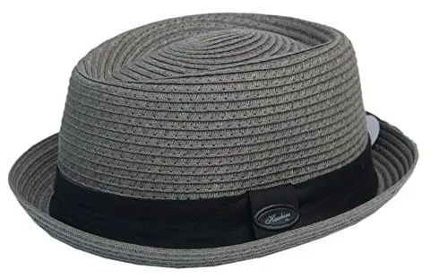 Cool4 Pork Pie PP02 - Cappello di paglia estivo, colore: grigio scuro, con protezione solare, 58