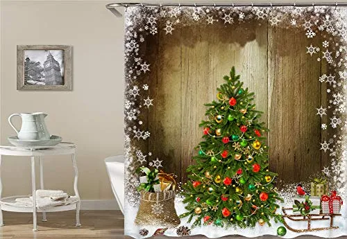 SLN Decorazione Natalizia. Tavole Decorative A Forma di Albero di Ghiaccio. Regali di Natale Vicino All'Albero di Natale. Cortina di Tenda. Impermeabile. Mildewproof. Facile da Pulire. 180X180Cm.