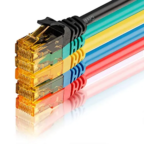 SEBSON Ethernet Cavo Cat 6 1,5m, Gigabit LAN Cavo Patch, 1000Mbit/s, U-UTP Cavo di Rete con Spina RJ45 per Router, PC, Smart TV, Set di 5 Colorato