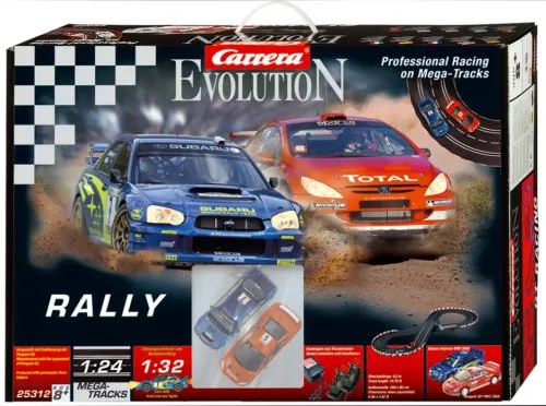 CARRERA EVOLUTION - RALLY - PROFESSIONAL RACING ON MEGATRACK - SUBARU IMPREZA WRC 2003 SCALA 1:32 - PEUGEOT 307 WRC 2004 SCALA 1:32