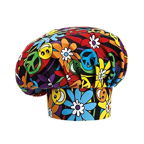 EGOCHEF Cappello da Cuoco Color/Fantasy Unisex con Velcro (PeaceAndLove)