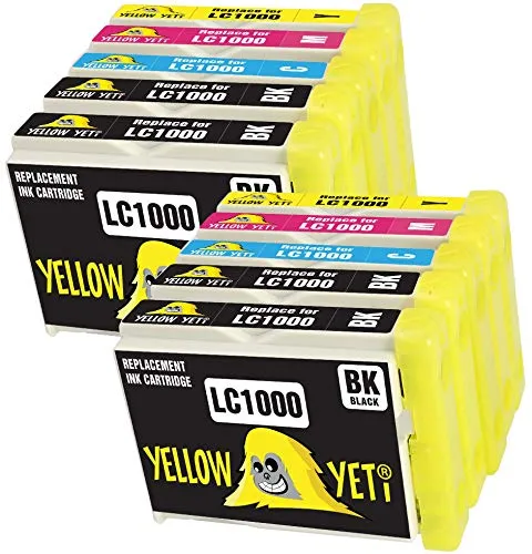 Yellow Yeti Sostituzione per Brother LC1000 10 Cartucce d'Inchiostro compatibili con Brother DCP-130C DCP-135C DCP-150C DCP-330C DCP-350C DCP-357C DCP-540CN DCP-560CN DCP-770CW MFC-235C 465CN FAX-2840