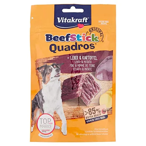 Vitakraft, Beef Stick Quadros, Snack bocconcini per Cani, 70 g