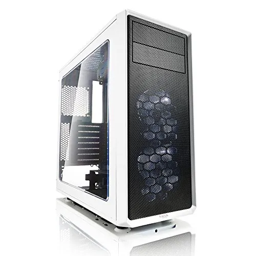 Fractal Design Focus G - Mid Tower Custodia computer - ATX - Ottimizzato per flusso d'aria elevato e elaborazione silenziosa - 2x ventola inclusa - USB 3.0 - pannello laterale a finestra - Bianca