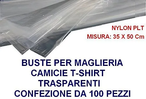 HOME & LAUNDRY Buste Maglia Camicie T-Shirt 35x50 cm Nylon PLT 100 Pezzi