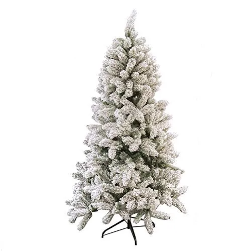 GLOBOLANDIA B188924 - Albero di Natale Innevato 150 cm Folto 500 Rami Pino Artificiale Ignifugo PVC - Alberi Base in Metallo