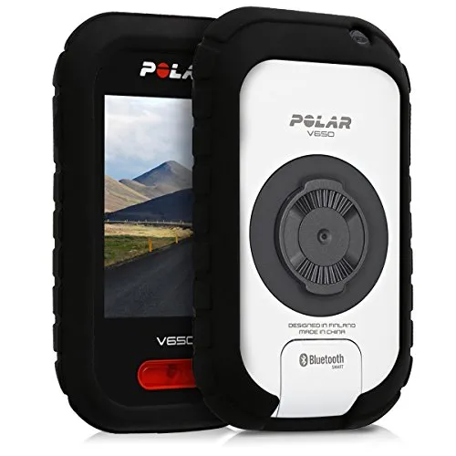 kwmobile Custodia compatibile con Polar V650 - Cover protettiva navigatore bici - Porta navigatore dispositivo GPS in silicone - nero