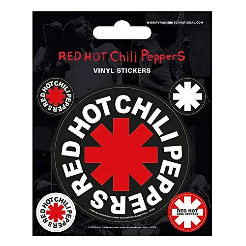 Set di 5 adesivi in vinile originali Red Hot Chili Peppers Star of Affinity