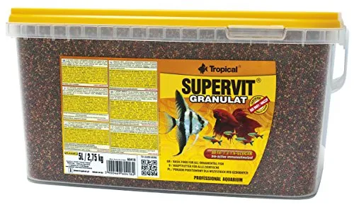 Tropical supervit Granulato Premium Principale mangime per Tutti i Pesci Ornamentali, 1er Pack (1 X 5 L)