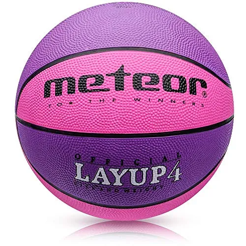 meteor Pallone Basket Palla Basketball Taglia 4 - Bambini Giovani perfetto per Allenamento e Divertimento - Gonfiabili Pallacanestro Mini - Layup