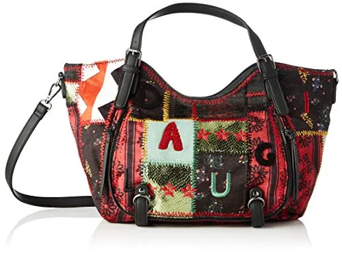 Desigual Bag Patch 1970 Rotterdam, Borsa a Cartella Donna, Grün (Green Aloe), 30x15x31 centimeters (B x H x T)