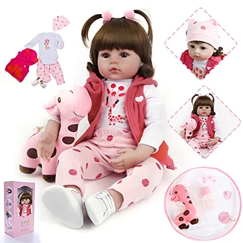 ZIYIUI 24 Pollici 60 cm Bambole Reborn Femmine Silicone Morbido Vinile Vita Reale Realistico Fatto a Mano Reborn Bambola Originali Toddler Baby Doll Regalo di Compleanno Giocattoli Regali Natale