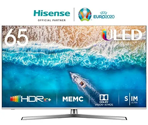 HISENSE H65U7BE Smart TV ULED Ultra HD 4K 65", Dolby Vision HDR, Dolby Atmos, Unibody Design, Ultra Dimming, Tuner DVB-T2/S2 HEVC Main10 [Esclusiva Amazon - 2019]