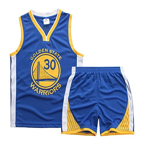 Sokaly Ragazzi Adulto Chicago Bulls Jorden # 23 Golden State Curry Boston Pantaloncini da Basket Jerseys Set di Abbigliamento Sportivo Maglie Top e Shorts (Altezza 100-180cm) (Blu#30, XL(Altezza))