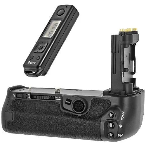 Impugnatura batteria grip compatibile con Canon 5D Mark 4 ricambio per BG-E20 + telecomando con frequenza radio a 2,4 GHz – MK-5D4 Pro – Meike