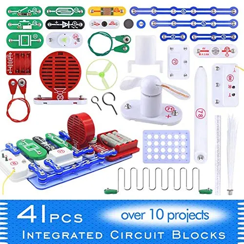 ZSHXF Kit per Esperimenti Scientifici,DIY Circuit Experiments, per Bambini, Kit con Blocchi Elettronici, Circuiti Elettrici Smart Giocattolo Scientifico Educativo, Electronic Discovery Kit Toy