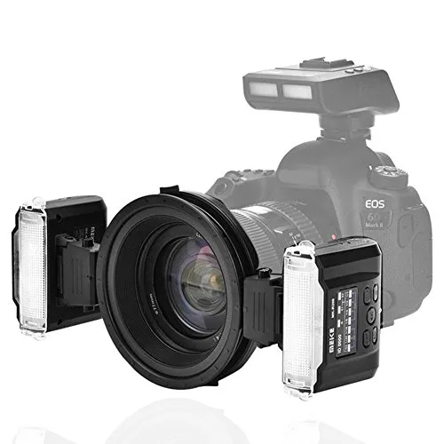 Meike MK-MT24 Trigger Flash Speedlite Wireless con Doppia Luce Flash e Adattatore per Fotografia Macro per Fotocamera DSLR Nikon
