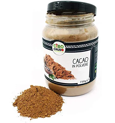 CiboCrudo Cacao in Polvere- 750 gr - Cacao Powder, Biologico Naturale e Puro al 100%, Fave di Cacao Criollo, Ricco di Minerali e Vitamine