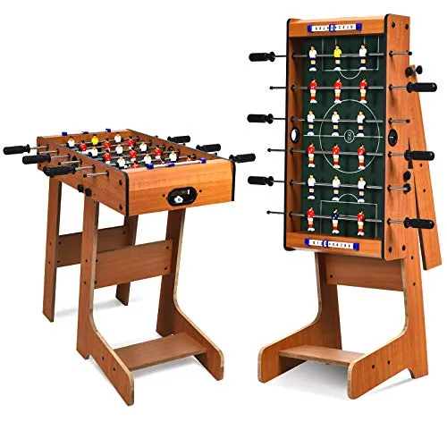 Goplus Calcio Balilla per Adulti e Bambini, Biliardino Professionale e Pieghevole, Gioco Calcio da Tavolo per Casa e Ufficio, di Legno, 69 x 36.5 x 71CM