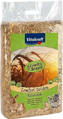 Vitakraft Comfort Golden - 25037- Paglia naturale per Tutti i Tipi di Roditori, Termica e Assorbente, 1 Kg