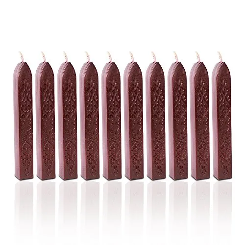 Timbro Seal ceralacca 10pcs Wax Wick Sticks Wine Red