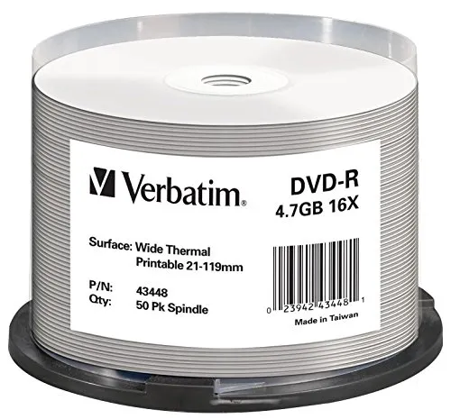 Verbatim DVD-R 4.7GB Printable - Confezione da 50
