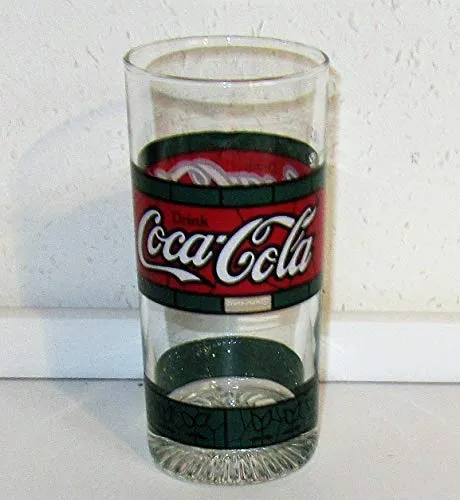 Bicchieri in vetro Coca Cola, stile retrò, Tiffany, vintage, anni '80, nuovi. !