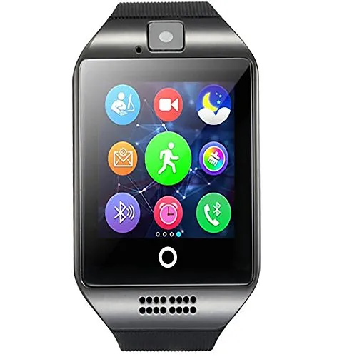 Smartwatch, 3,9 cm Q18 Bluetooth Smartwatch orologio da polso supporto NFC fotocamera TF Card Smart Watch per Android Phone iOS iPhone Huawei Samsung
