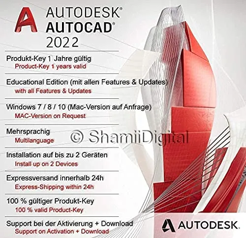 Autodesk AutoCAD 2022 | Licenza di 1 anni | Windows (solo 64 bit) | Consegna espressa 24h | Include le istruzioni per il download del software