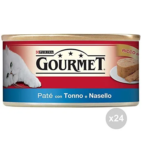 Gourmet Set 24 lattine tonno/Pesce 195 patè Cibo per Gatti, Multicolore, Unica