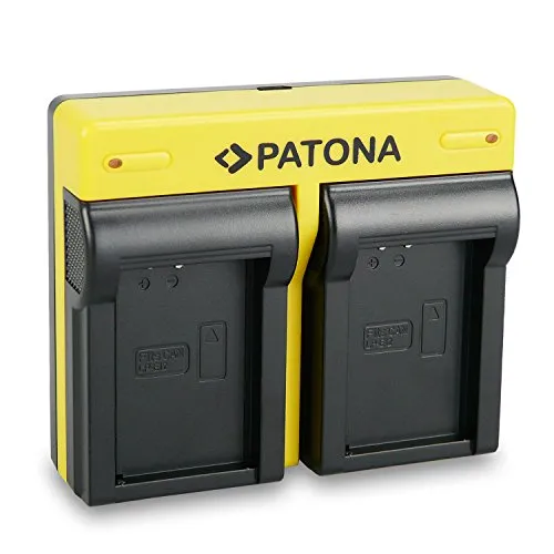 PATONA Caricabatterie doppio adatto per Canon LP-E12 Batterie compatibile con Canon EOS 100D, EOS M, M2, M10, M50, Rebel SL1